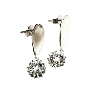 Sparkle earrings with handmade zirconia and silver