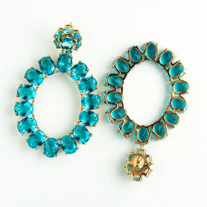 Gold plated 18k silver and crystal earrings