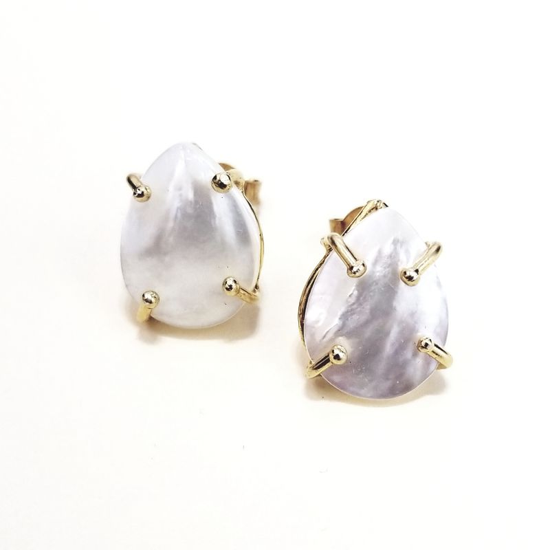 Silver and mother-of-pearl earrings