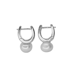 Timeless Pearl Huggie Earrings.