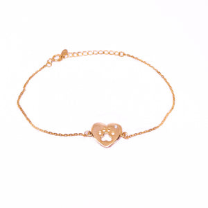 Sterling Silver Paw Print Heart Bracelet: A Symbol of Love for Your Furry Friend