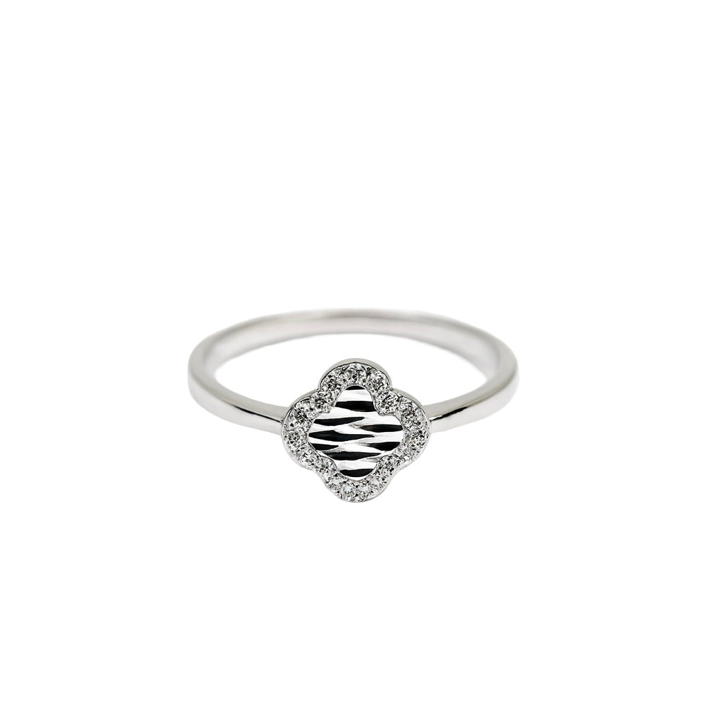 Geometric Clover Zirconia Ring – For Birthdays