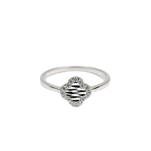 Geometric Clover Zirconia Ring – For Birthdays