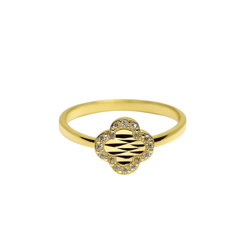 Geometric Clover Zirconia Ring – For Birthdays