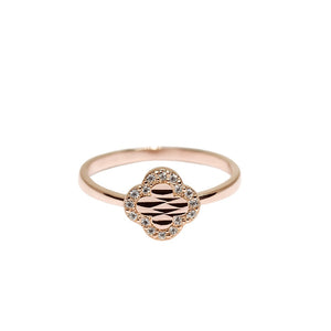 Geometric Clover Zirconia Ring – For Birthdays