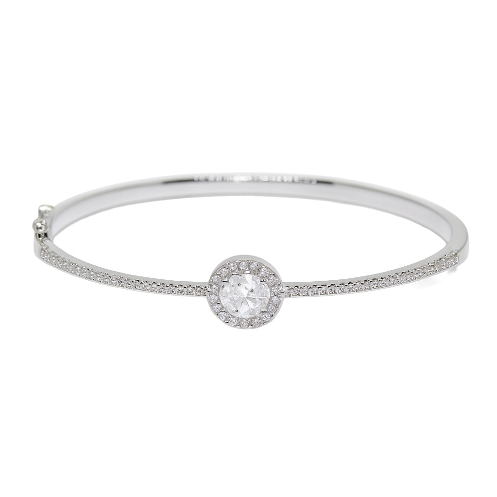 Halo-Center Bangle Bracelet