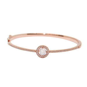 Halo-Center Bangle Bracelet
