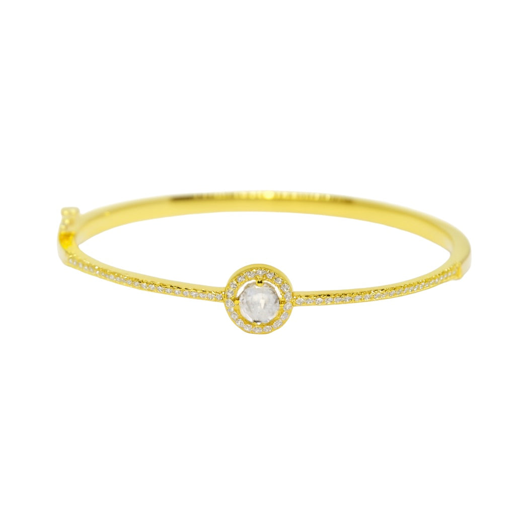 Halo-Center Bangle Bracelet