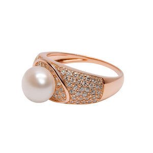 Bold Pavé Pearl Ring – Gift for Mom
