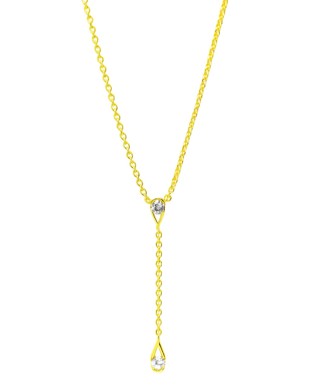 Elegant Teardrop Lariat Chain and Pendant
