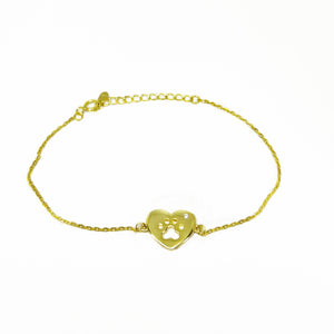 Sterling Silver Paw Print Heart Bracelet: A Symbol of Love for Your Furry Friend