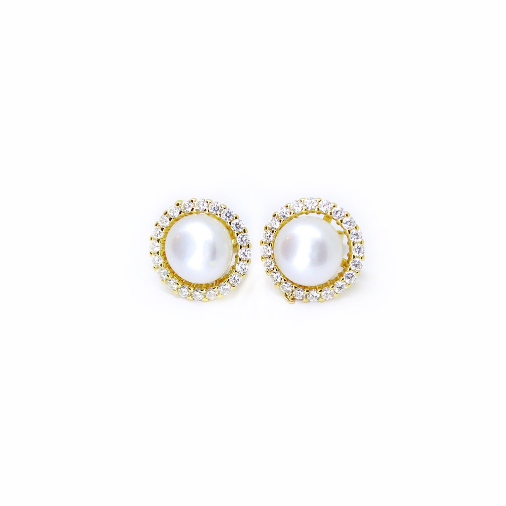 Sterling Silver Halo Pearl Earrings: Timeless Elegance for Special Moments