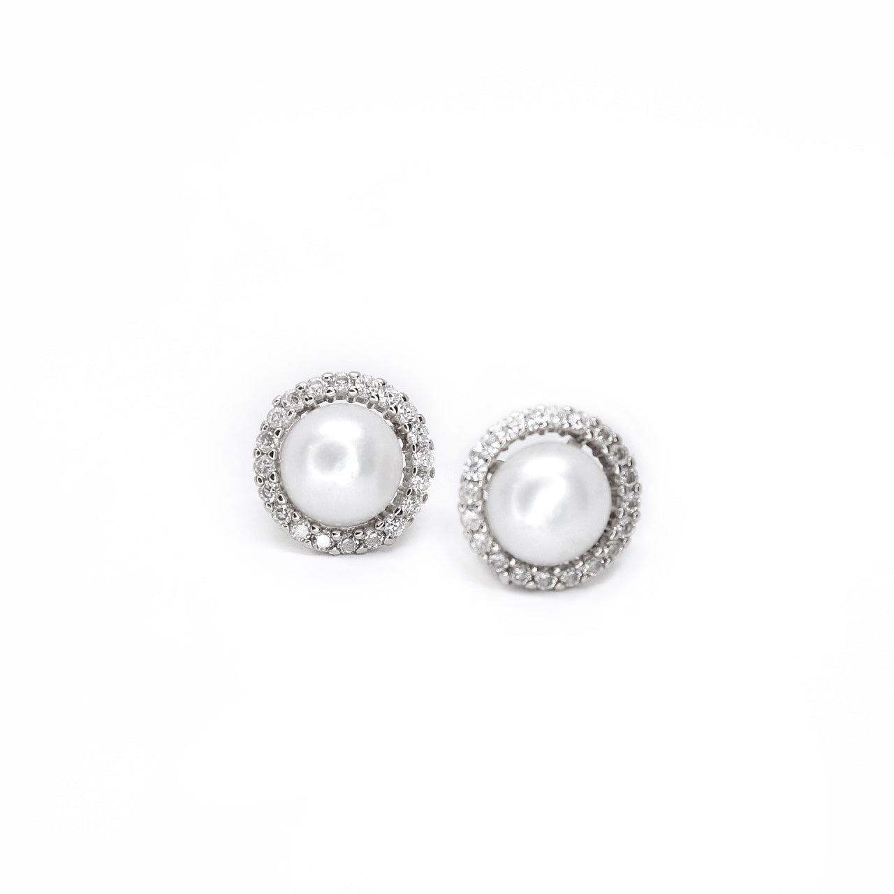 Sterling Silver Halo Pearl Earrings: Timeless Elegance for Special Moments