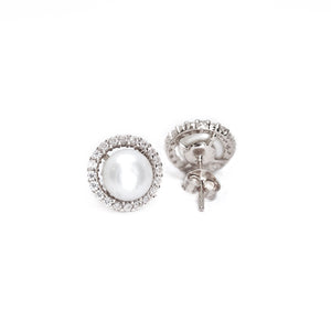 Sterling Silver Halo Pearl Earrings: Timeless Elegance for Special Moments