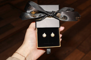 “Eternal Weave” Pearl Stud Earrings - Gift for her