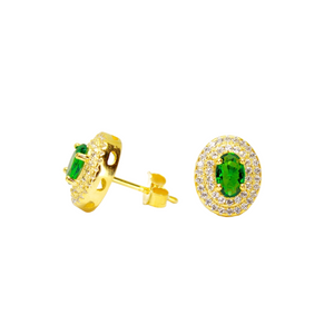 Sparkling Green Zirconia Earrings – Gift for Mom