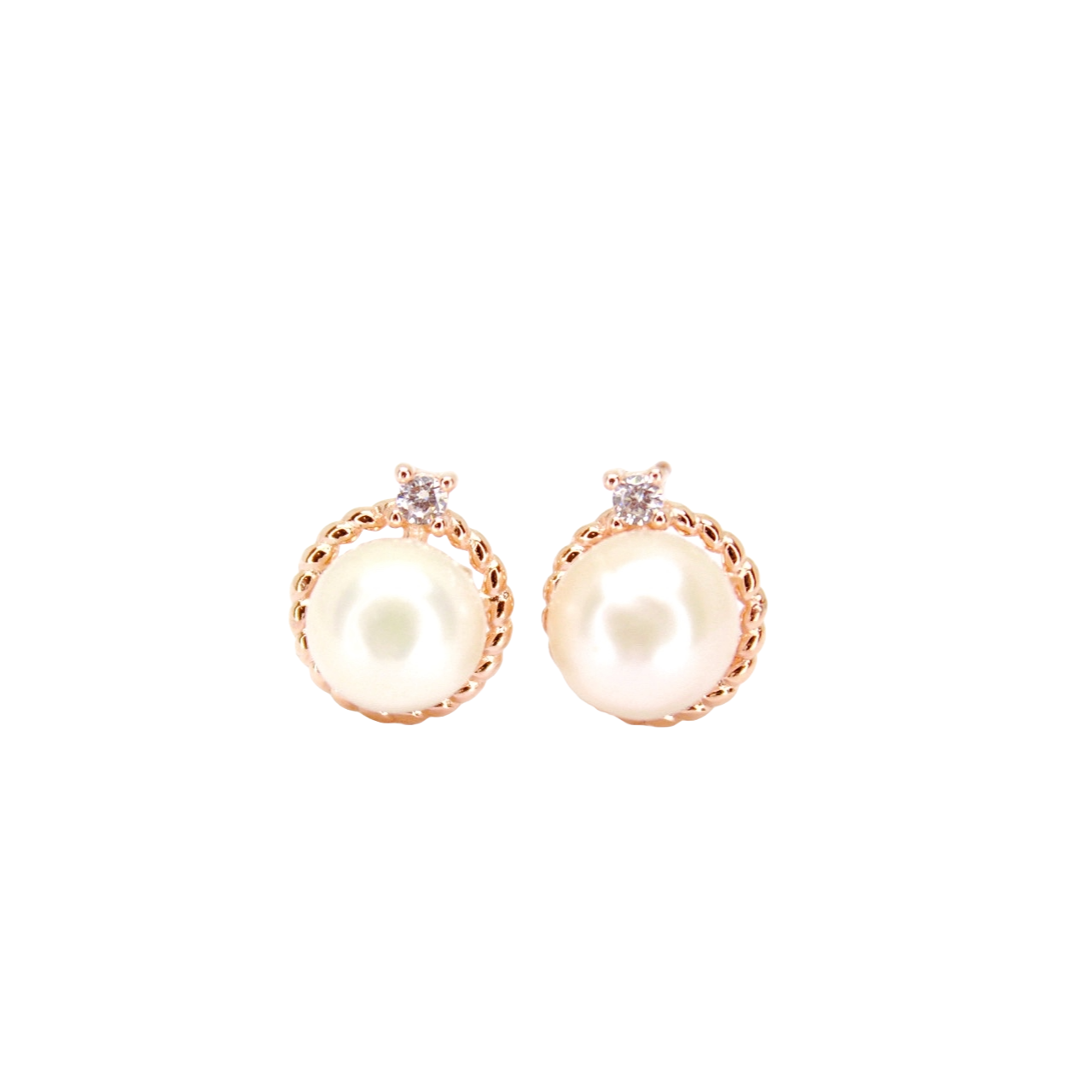 “Eternal Weave” Pearl Stud Earrings - Gift for her