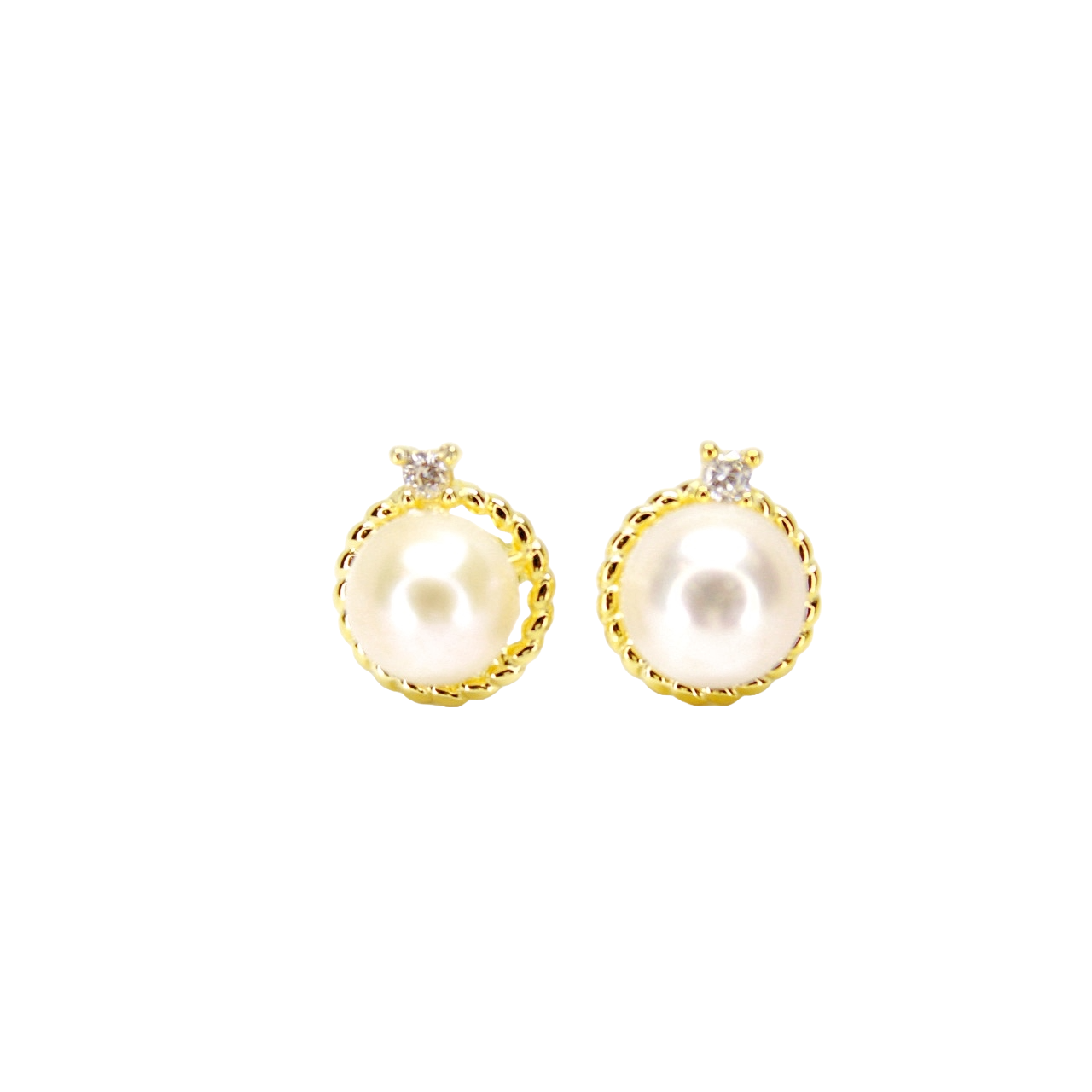 “Eternal Weave” Pearl Stud Earrings - Gift for her