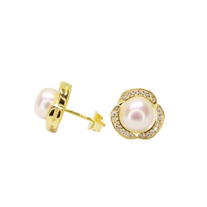 Rosy Radiance Pearl Earrings - Gift for her