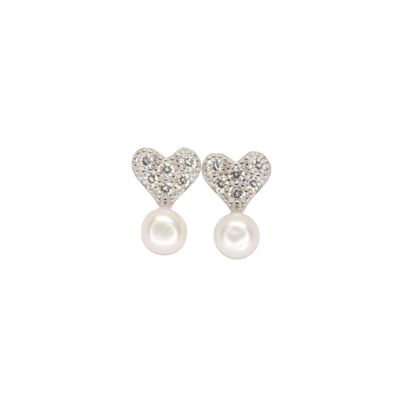 Heart-Shaped Pearl Earrings - Gift for her