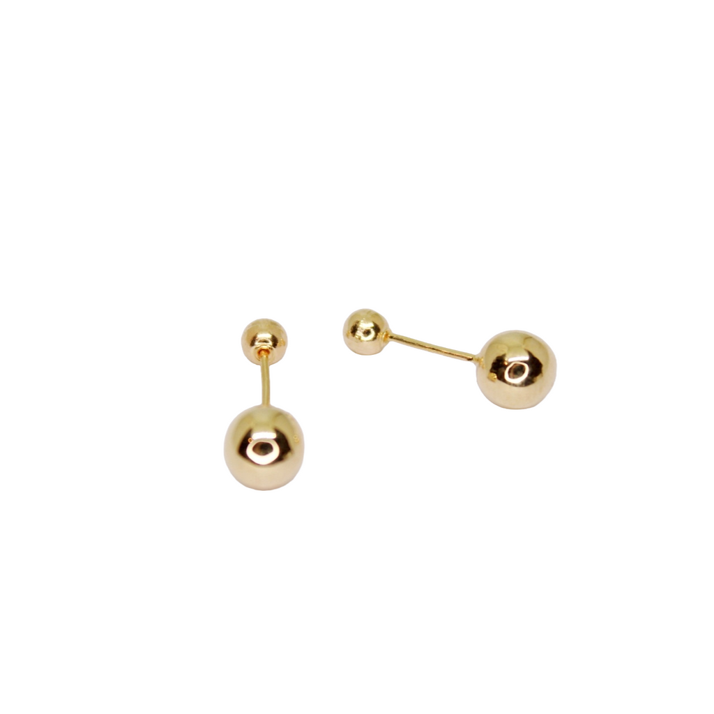 14K Gold Baby Earrings with 2mm Ball