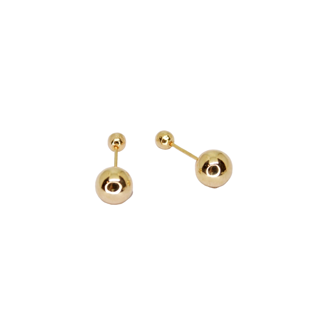 14K Gold Baby Earrings with 3mm Ball