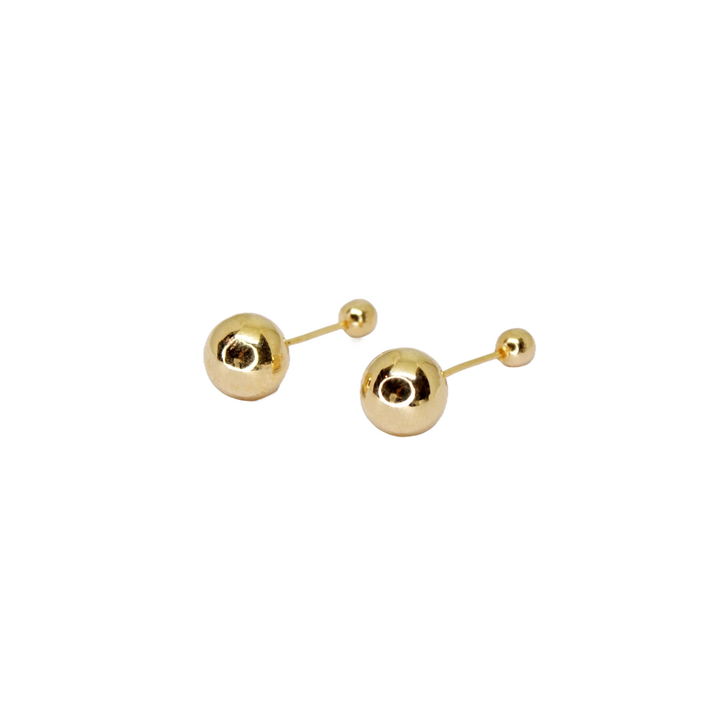 14K Gold Baby Earrings with 4mm Ball