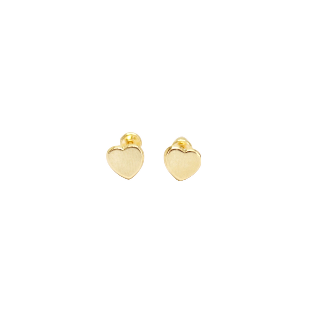 Heart 14K Gold Baby Earrings – Simple & Timeless