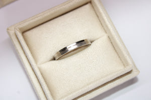 Elegant White Gold Wedding Bands – Half Satin, Half Smooth Finish