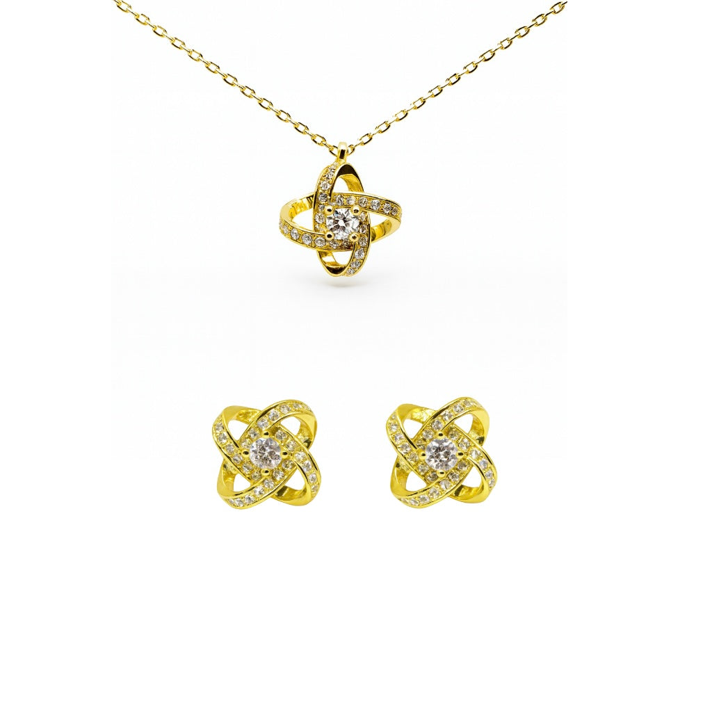 Infinity Knot Silver Jewelry Set