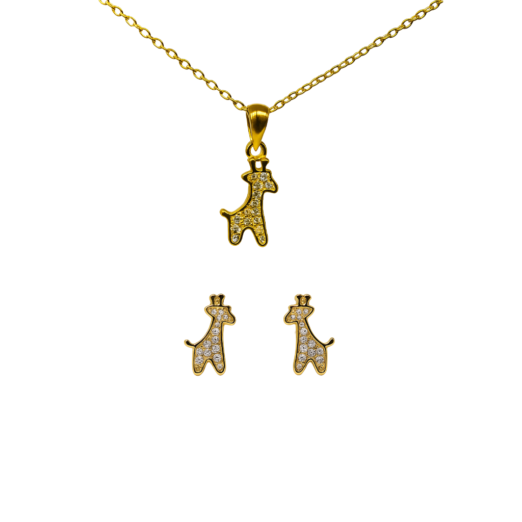 Giraffe Spark Silver Jewelry Set