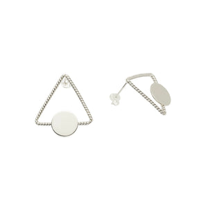 Geometric Silver Triangle Earrings