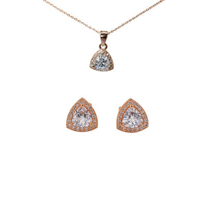 Radiant Triangle Silver Jewelry Set