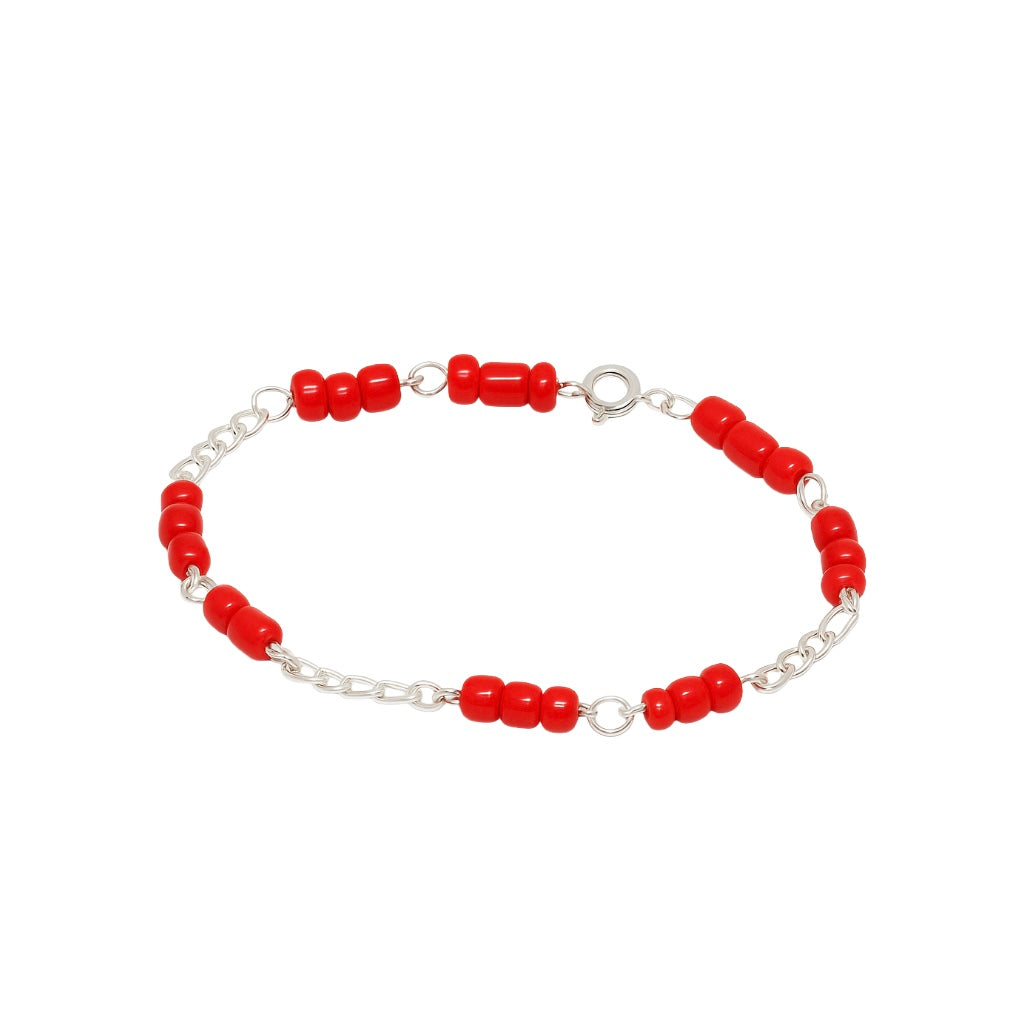 Baby Coral Silver Bracelet – Good Luck & Protection