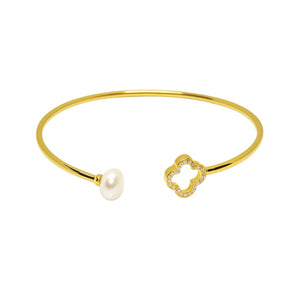 Pearl & Clover Silver Bracelet