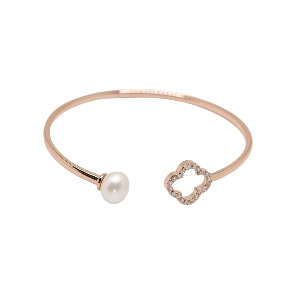 Pearl & Clover Silver Bracelet