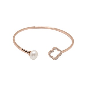Pearl & Clover Silver Bracelet