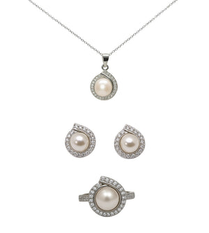 Eternal Pearl Silver Jewelry Set