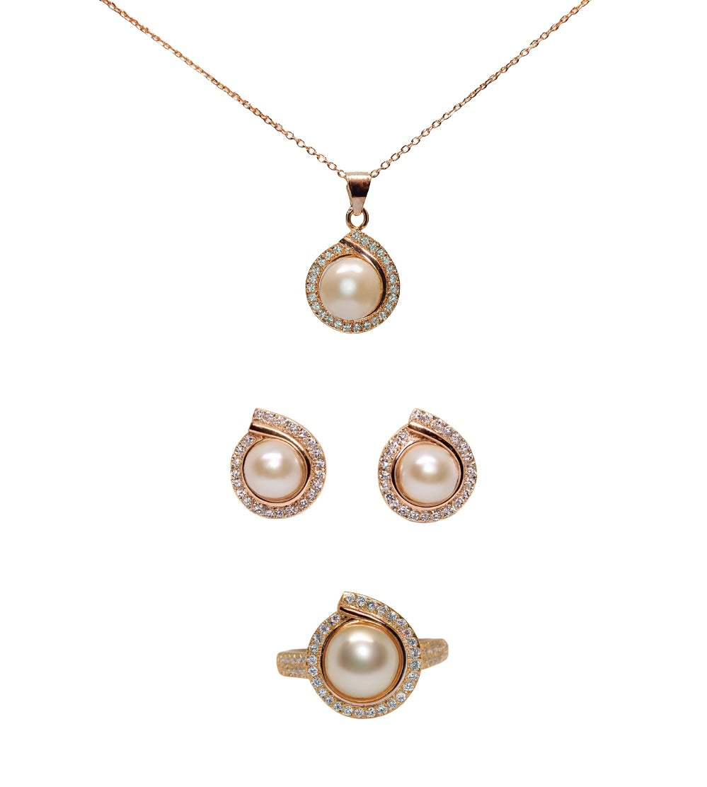 Eternal Pearl Silver Jewelry Set