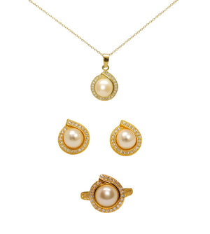 Eternal Pearl Silver Jewelry Set