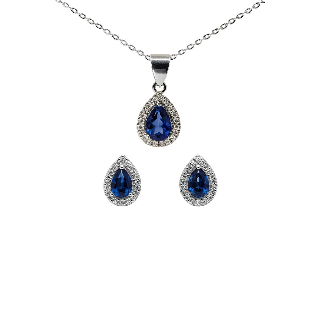 Royal Teardrop Silver Jewelry Set