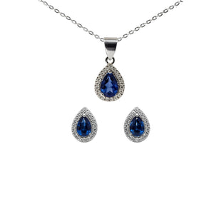 Royal Teardrop Silver Jewelry Set