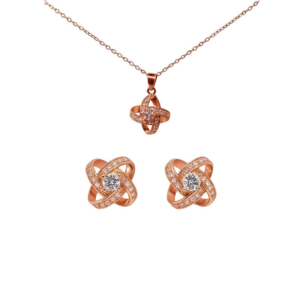 Infinity Knot Silver Jewelry Set