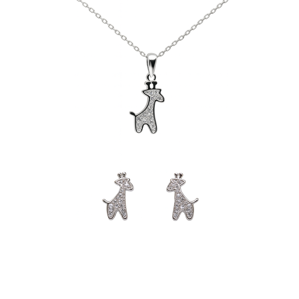 Giraffe Spark Silver Jewelry Set