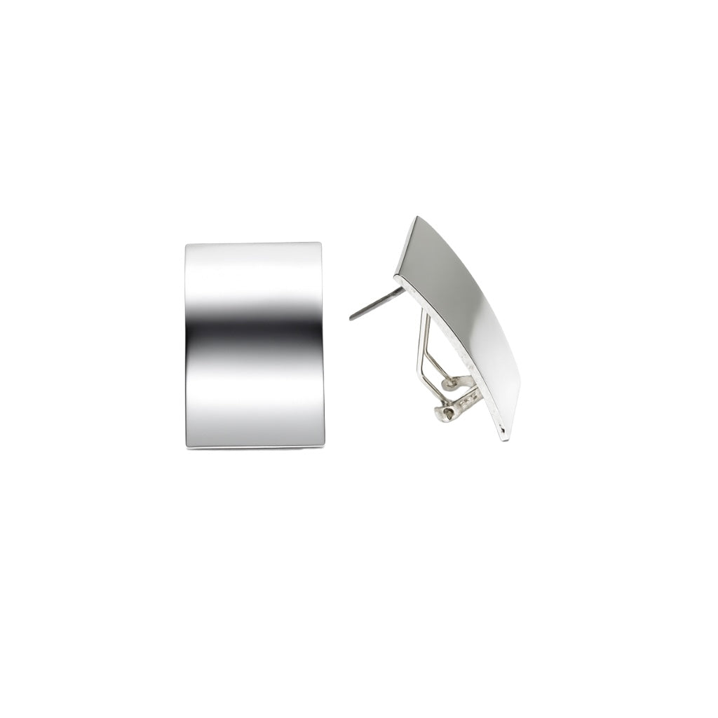 Classic Silver Omega Back Earrings