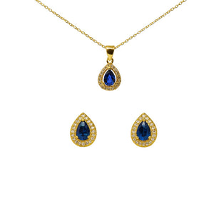 Royal Teardrop Silver Jewelry Set