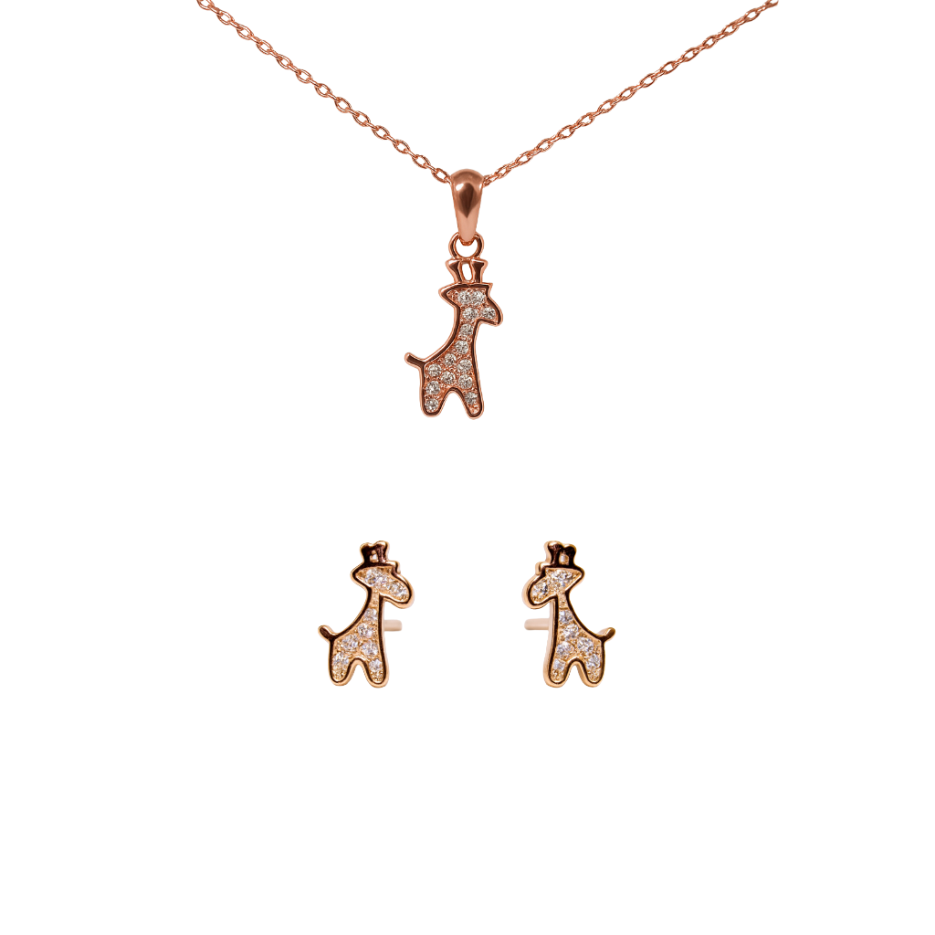 Giraffe Spark Silver Jewelry Set