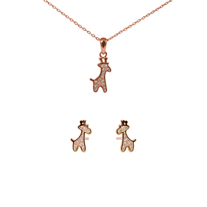 Giraffe Spark Silver Jewelry Set