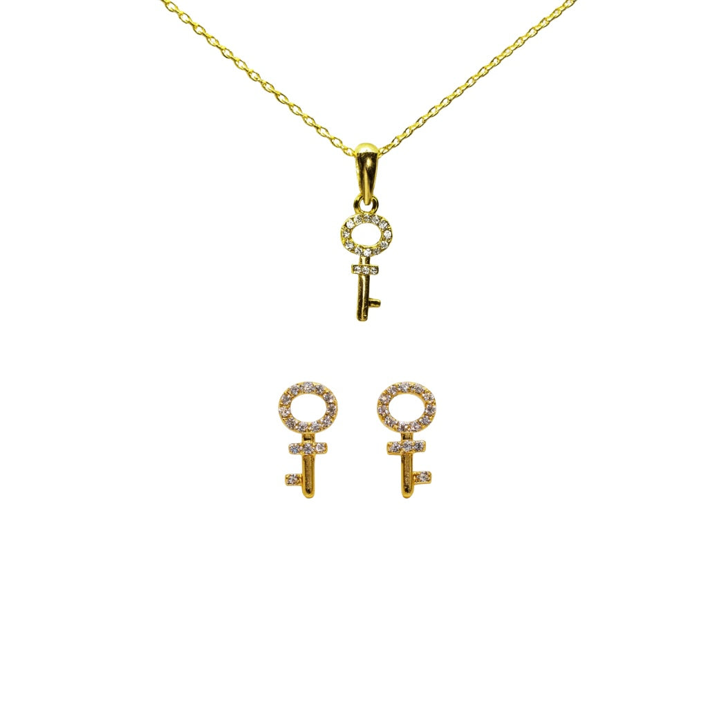 Key to Spark Silver Jewelry Set