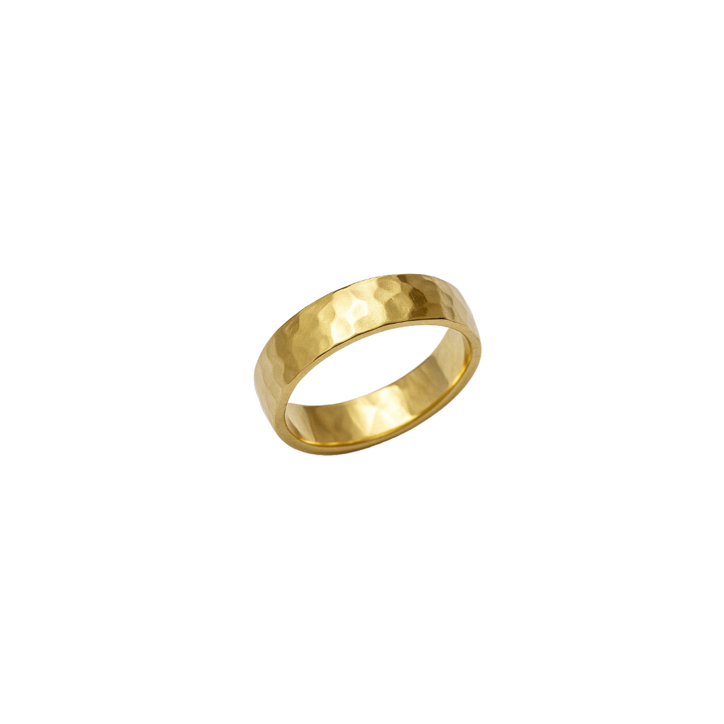 Alianzas de boda con acabado martillado